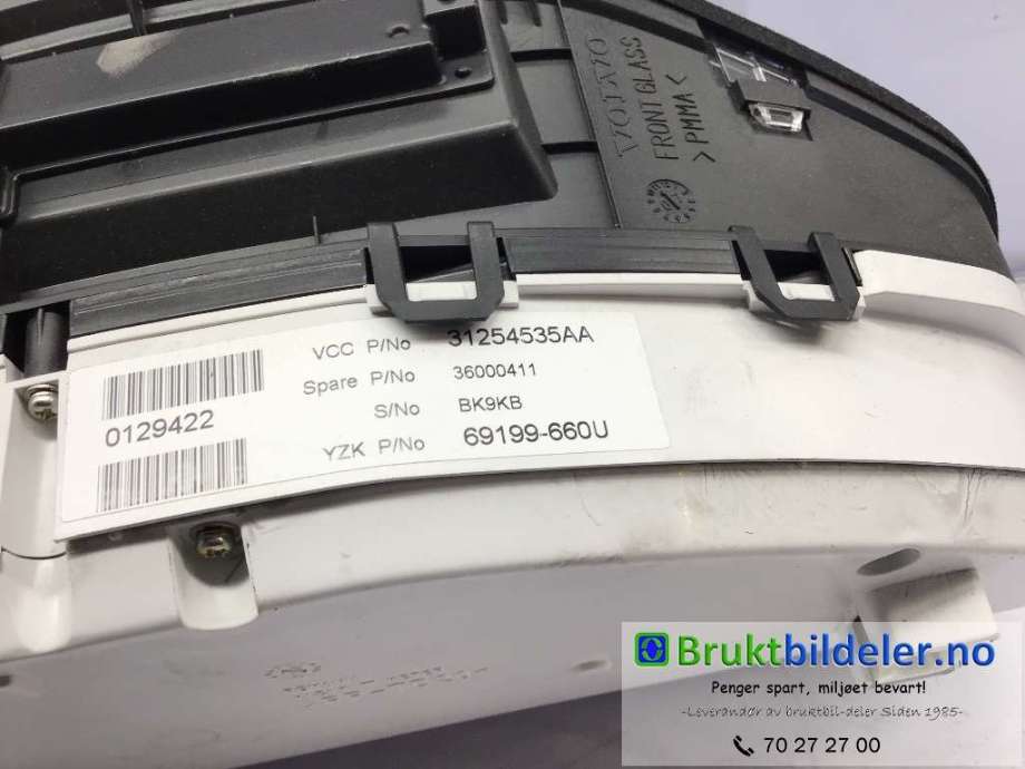 Instrumentpanel til Volvo S80 2006-2013 (Type II, Fase 1)  (VOLVO|31254535||31254535AA)