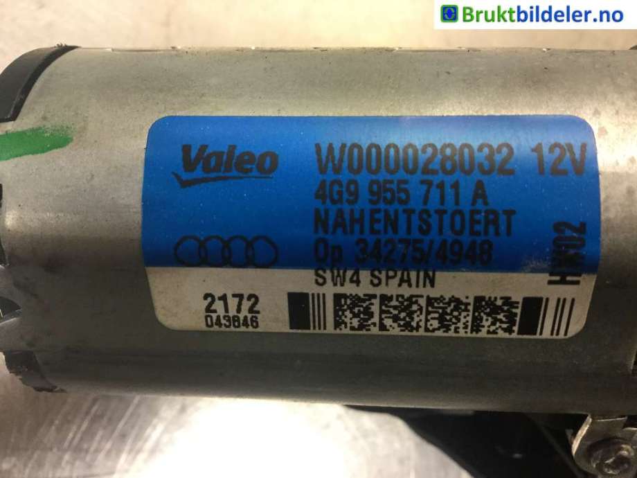 Viskermotor bakrute til Audi A1 2010-2014 (Type I, Fase 1)  (AUDI|4G9 955 711 A|W000028032|)