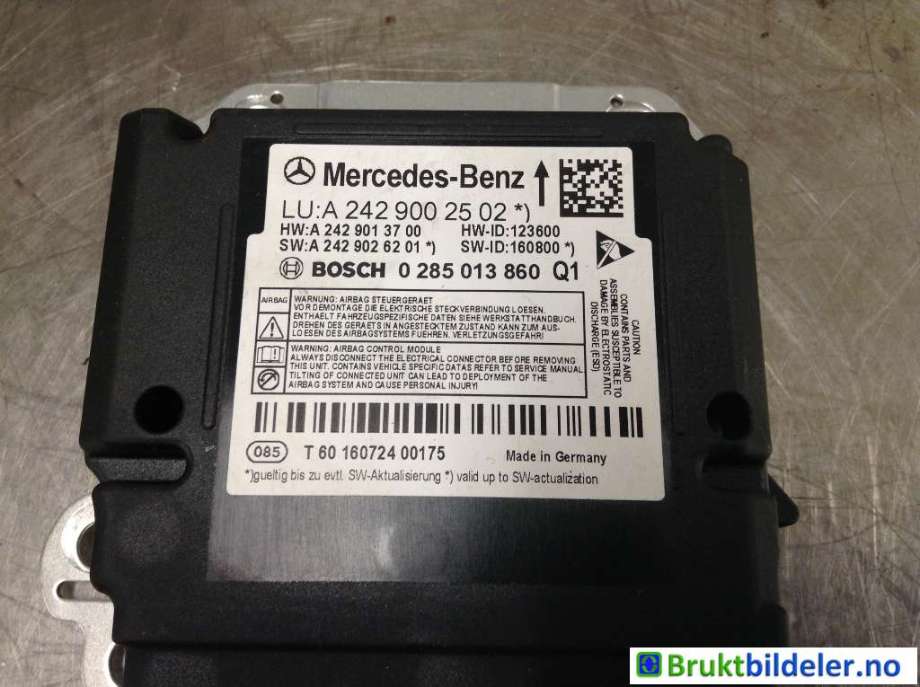 Airbag elektronikk til Mercedes B-Klasse 2011-2018 (W246) (W246) (MERCEDES|A 242 900 25 02|0 285 013 860|)