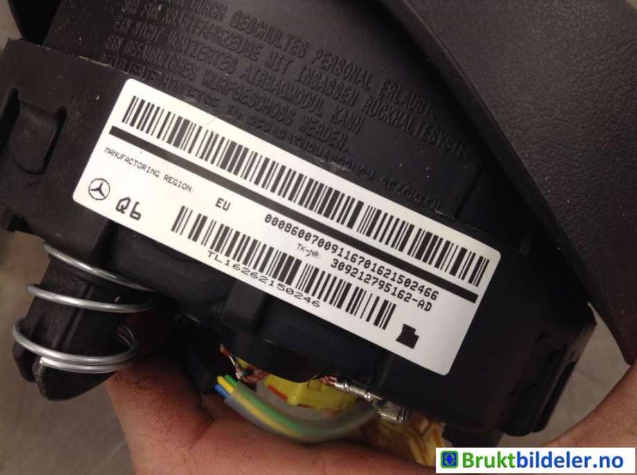 Airbag rattpute til Mercedes B-Klasse 2011-2018 (W246) (W246) (MERCEDES|A 000 860 07 00|309212795162-AD|RD38G7M2793)
