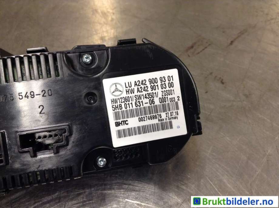 Varmeapparat betjening til Mercedes B-Klasse 2011-2018 (W246) (W246) (MERCEDES|A 242 900 93 01|5HB 011 631-06|)