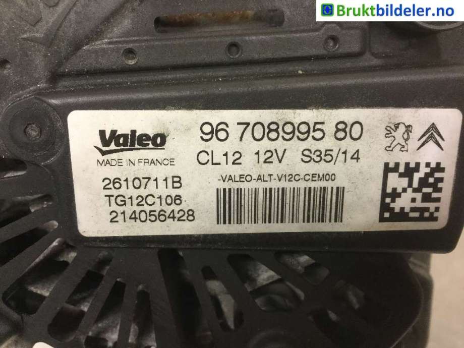 Dynamo til Citroën C1 2014-->> (Type II)  (CITROEN|96 708995 80|)