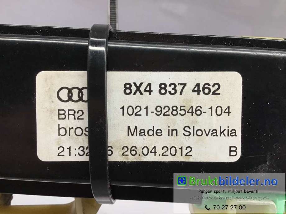 Ruteheis til Audi A1 2010-2014 (Type I, Fase 1) (AUDI|8X4 837 462|928546-104|)