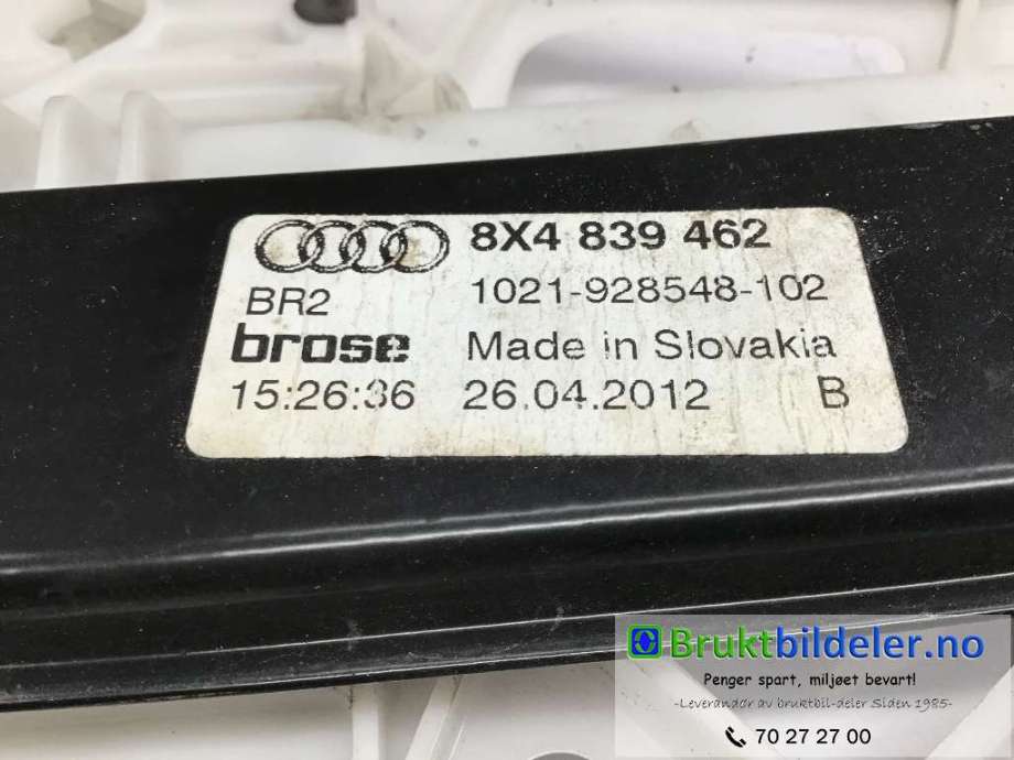 Ruteheis til Audi A1 2010-2014 (Type I, Fase 1)  (AUDI|8X4 839 462|928548-102|)