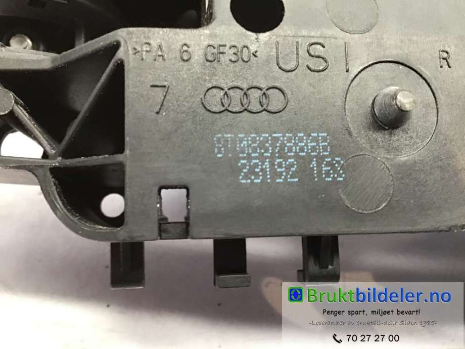 Dørhåndtak utv høyre foran til Audi A1 2010-2014 (Type I, Fase 1)  (AUDI|8T0 837 886 B|)