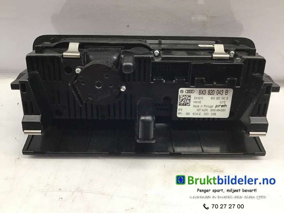 Varmeapparat betjening til Audi A1 2010-2014 (Type I, Fase 1)  (AUDI|8X0 820 043 B|)