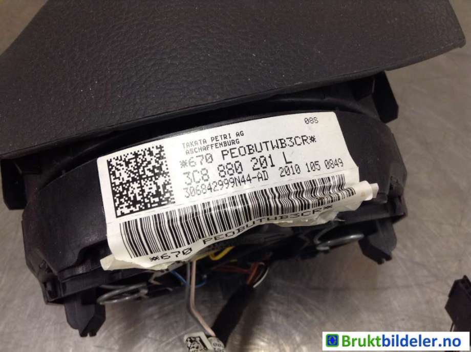 Airbag rattpute til VW Golf, Plus/Cross 2009-2013 (Fase 2)  (VOLKSWAGEN|3C8 880 201 L|)