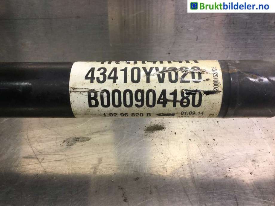 Drivaksel høyre foran til Citroën C1 2014-->> (Type II)  (CITROEN|B0 009 041 80|1 02 96 820 B|)