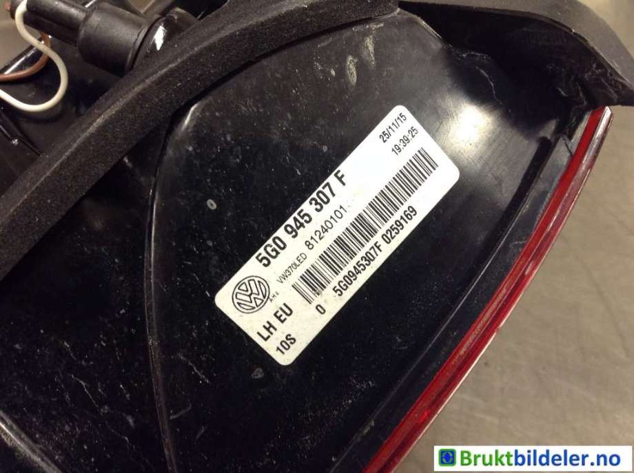 Baklykt venstre indre til VW e-Golf 2014-2017 (Fase 1)  (VOLKSWAGEN|5G0 945 307 F|81240101|)