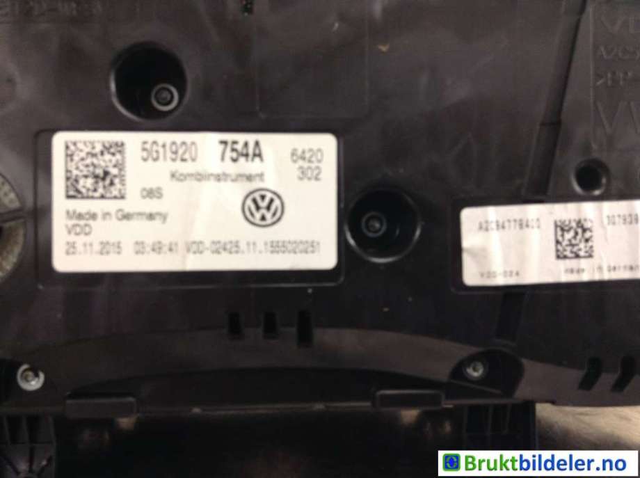 Instrumentpanel til VW e-Golf 2014-2017 (Fase 1)  (VOLKSWAGEN|5G1 920 754 A|A2C94778400|)