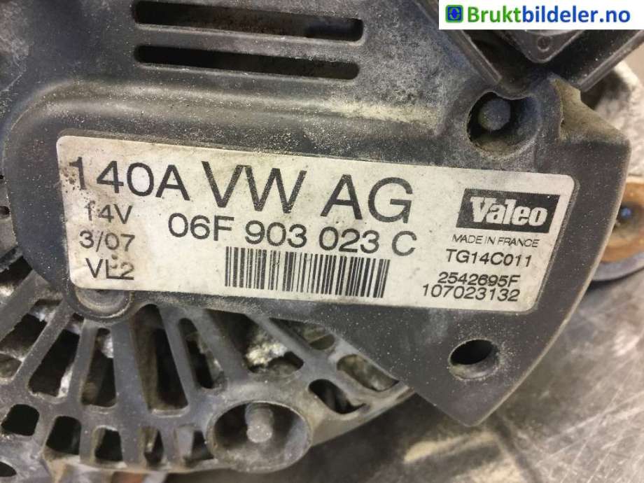 Dynamo til VW Touran 2007-2010 (Type I, Fase 2)  (VOLKSWAGEN|06F 903 023 C|2542695F|)