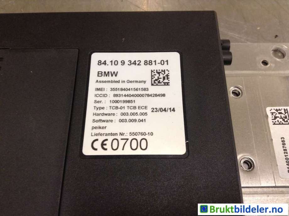 Styreenhet diverse til BMW 3-Serie 2012-2018 (F30/F31/F34) (F30/F31/F34) (BMW|84 10 9 342 881-01|)
