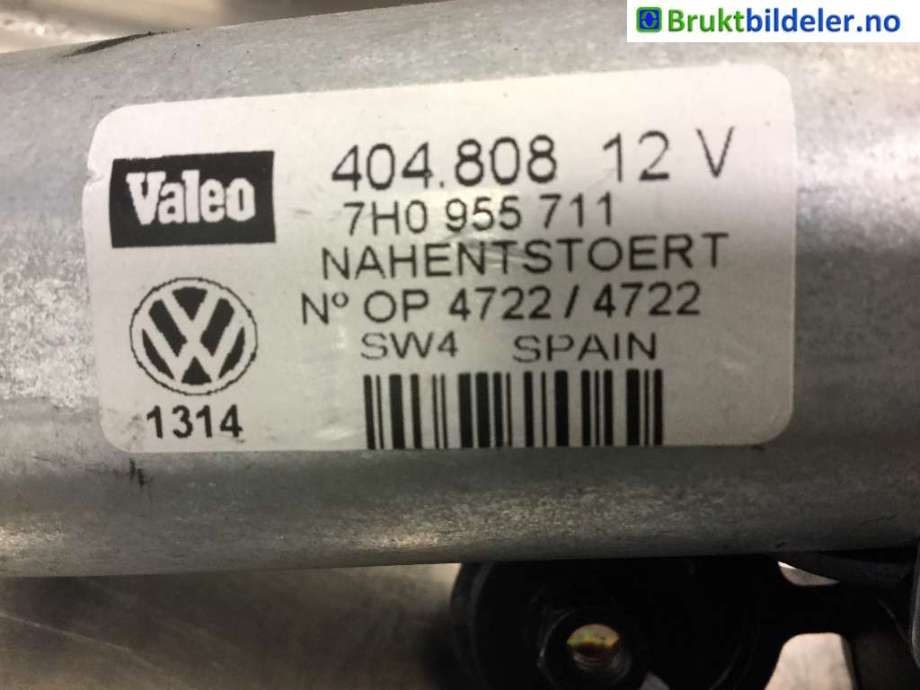 Viskermotor bakrute til VW Transporter / Caravelle 2003-2009 (Fase 1) (T5) (T5) (VOLKSWAGEN|7H0 955 711|404.808|)
