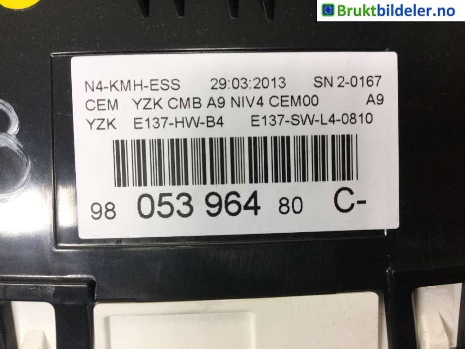 Instrumentpanel til Peugeot 2008 2013-2019 (Type I)  (PEUGEOT|980 597 60 80|0373699|)