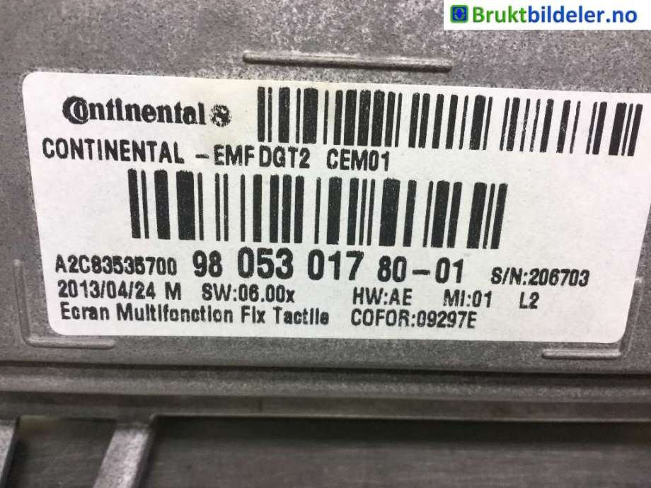 Instrument kjørecomputer til Peugeot 2008 2013-2019 (Type I)  (PEUGEOT|9805301780|A2C83535700|)