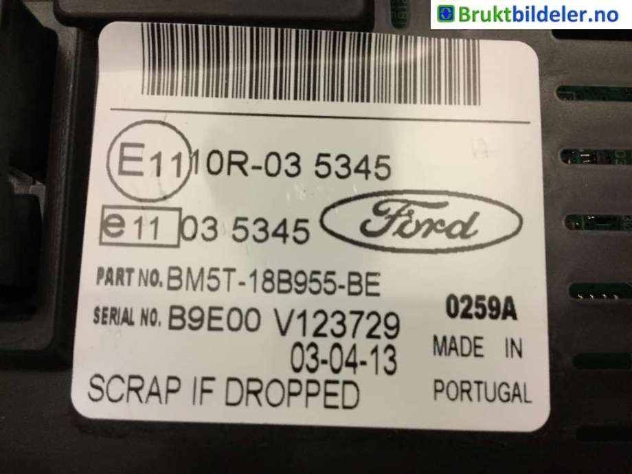 Instrument kjørecomputer til Ford Focus 2011-2014 (Type III, Fase 1)  (FORD|DM5T-18B955-BE|B9E00 V123729|)