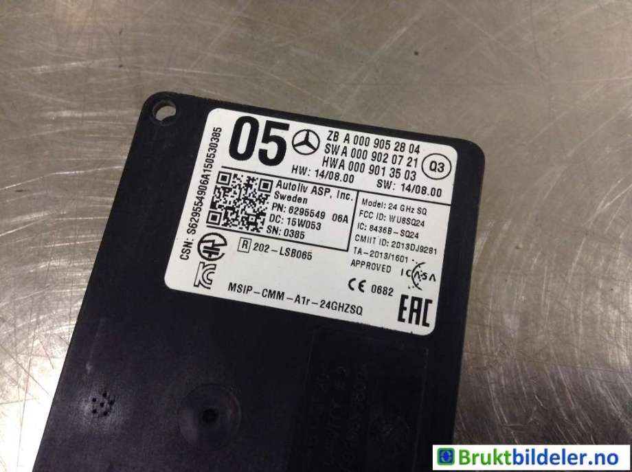 Sensor radar til Mercedes B-Klasse 2011-2018 (W246) (W246) (MERCEDES|A 000 905 28 04||A 000 902 07 21)