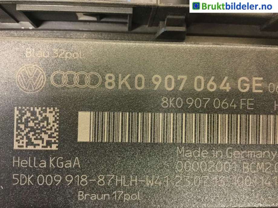 Styreenhet comfort (BCM) til Audi Q5 2012-2017 (Type I, Fase 2)  (AUDI|8K0 907 064 GE|5DK 009 918|)