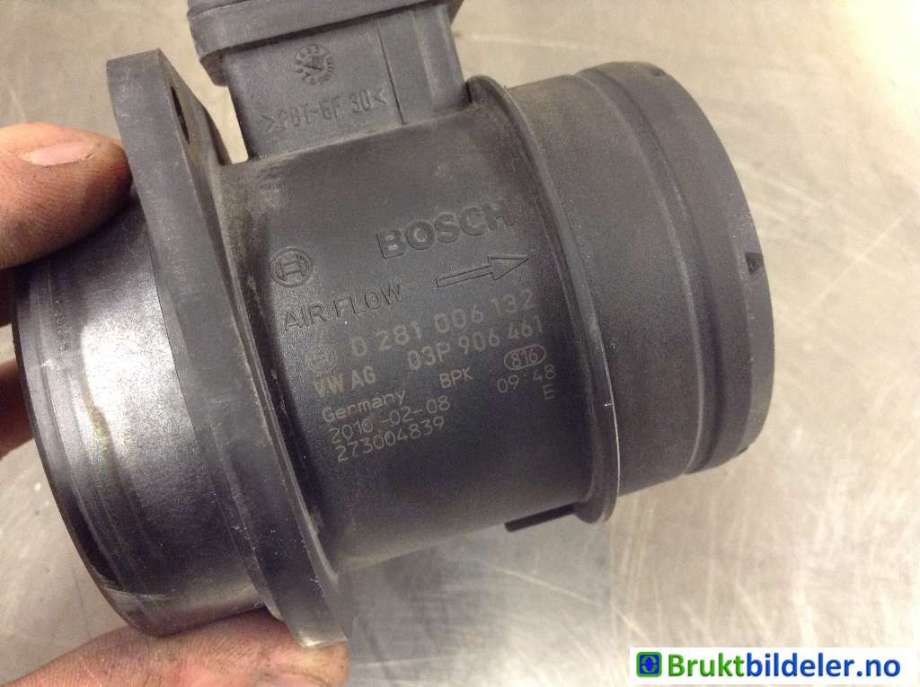 Luftmengde/luftmassemåler til VW Polo 2009-2014 (Type V, Fase 1)  (VOLKSWAGEN|03P 906 461|0 281 006 132|)
