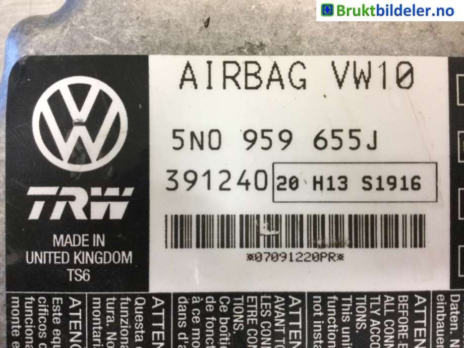 Airbag elektronikk til VW Tiguan 2007-2011 (Type I, Fase 1) (VOLKSWAGEN|5N0 959 655 J|)