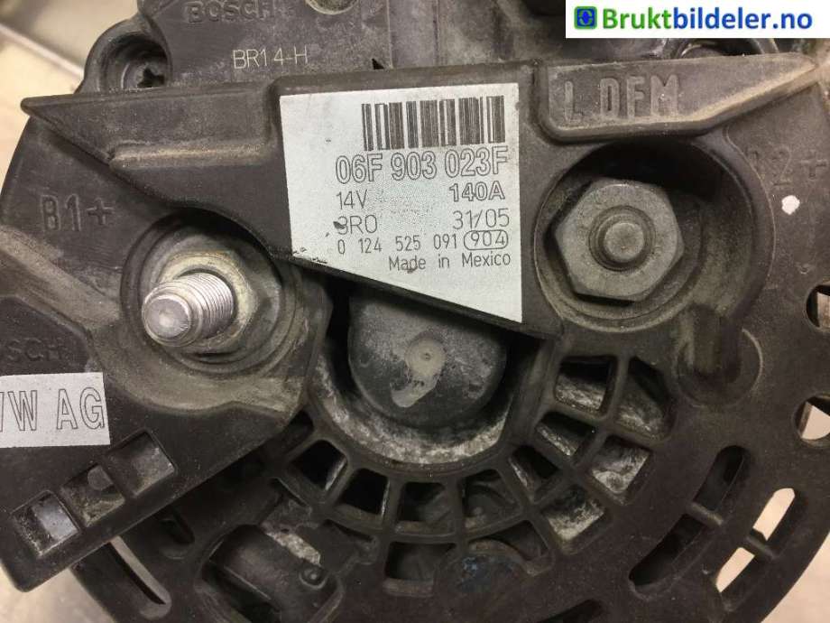 Dynamo til VW Jetta 2005-2010  (VOLKSWAGEN|06F 903 023 F|0 124 525 091|)