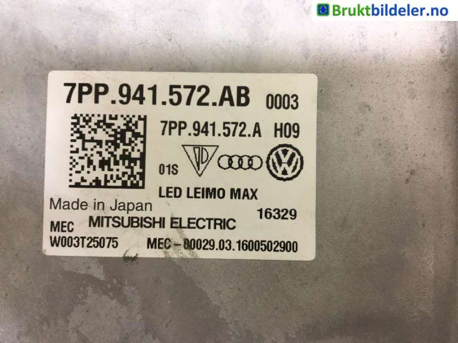 Styreenhet xenon/ballast til VW Passat 2015-2019 (Fase 1) (B8) (B8) (VOLKSWAGEN|7PP 941 572 AB|)