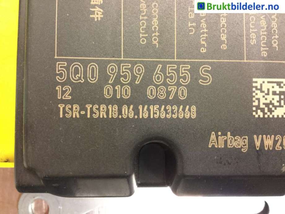 Airbag elektronikk til VW Passat 2015-2019 (Fase 1) (B8) (B8) (VOLKSWAGEN|5Q0 959 655 S|)