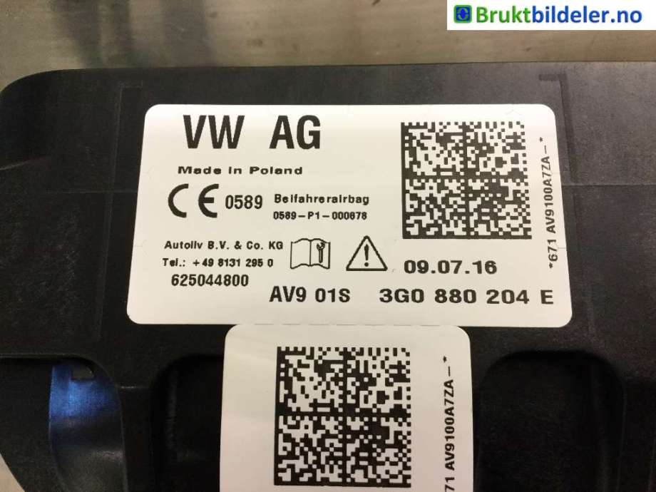 Airbag passasjer til VW Passat 2015-2019 (Fase 1) (B8) (B8) (VOLKSWAGEN||625044800)