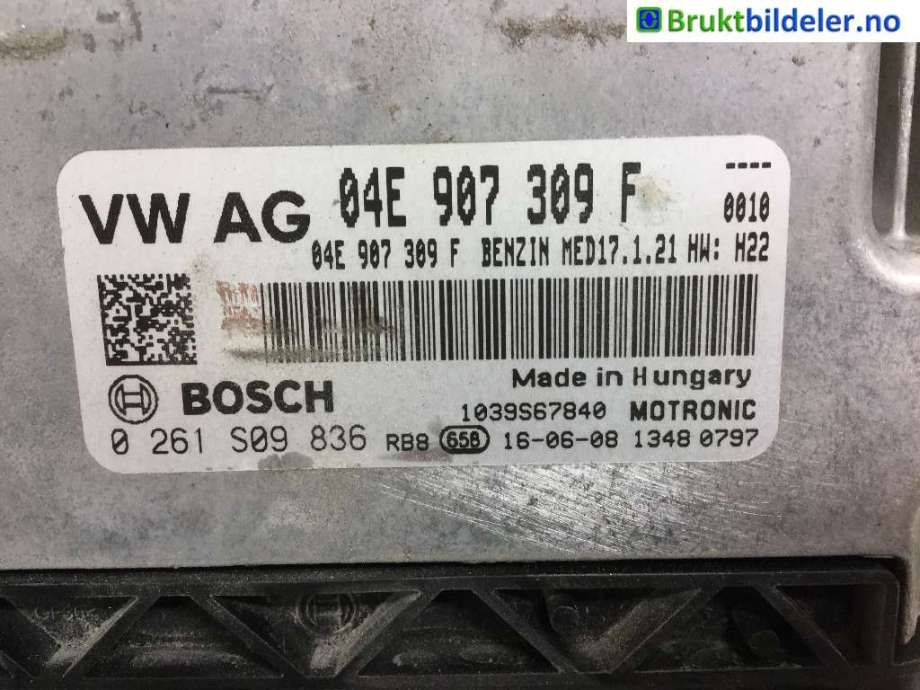 Styreenhet motor til VW Passat 2015-2019 (Fase 1) (B8) (B8) (VOLKSWAGEN|04E 907 309 F|0 261 S09 836|)