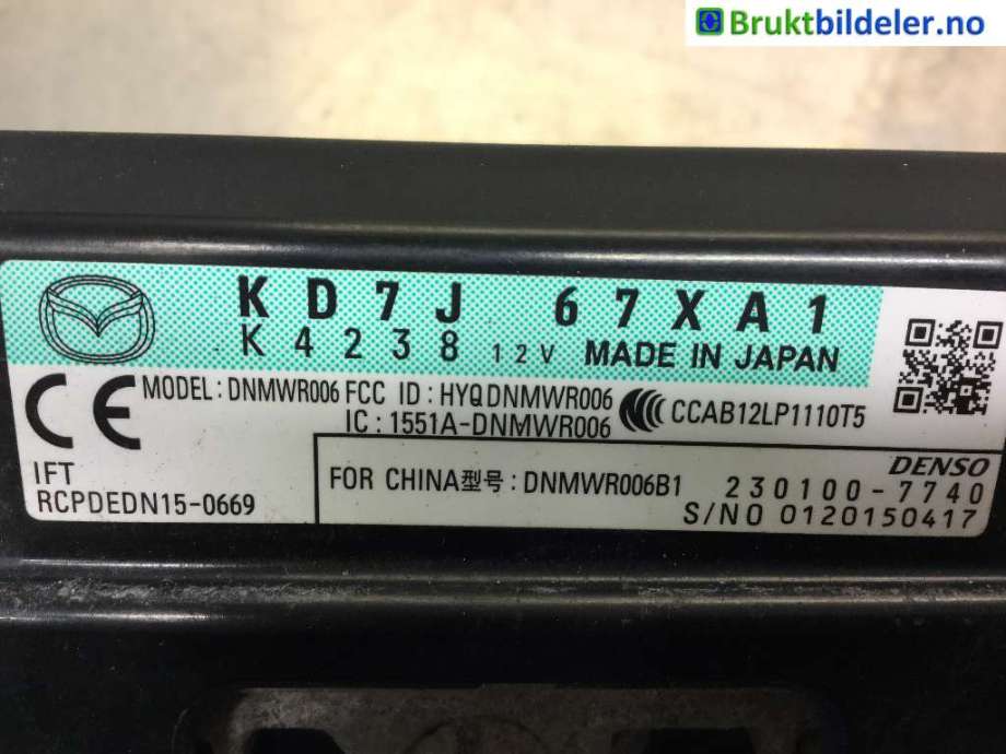 Sensor radar til Mazda CX-3 2015-2022  (MAZDA|KD7J-67-XA1|)