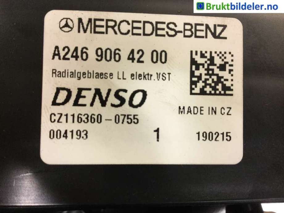 Varmeapparat motor til Mercedes B-Klasse 2011-2018 (W246) (W246) (MERCEDES|A 246 906 42 00|CZ116360-0755|)