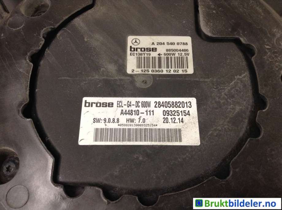 Kjølevifte til Mercedes B-Klasse 2011-2018 (W246) (W246) (MERCEDES|A 204 540 07 88|885004486|A 204 906 68 02)