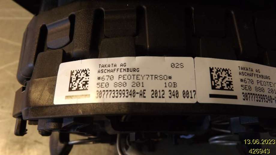 Airbag rattpute til Škoda Citigo 2012-2019 (SKODA|5E0 880 201|)