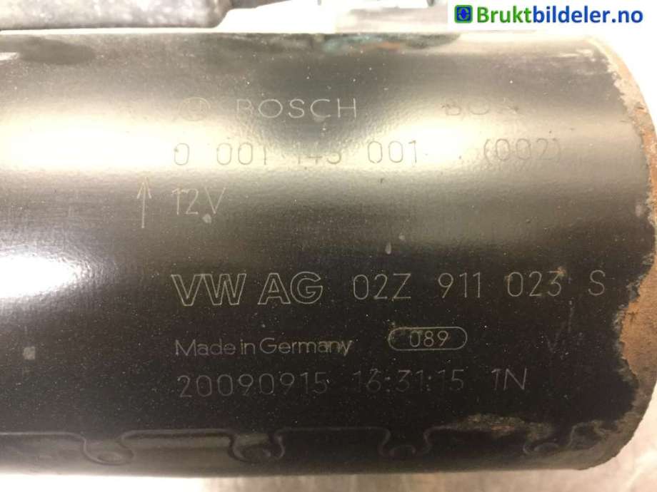 Starter diesel til Audi A3 2009-2012 (Type II, Fase 2) (AUDI|02Z 911 023 S|)
