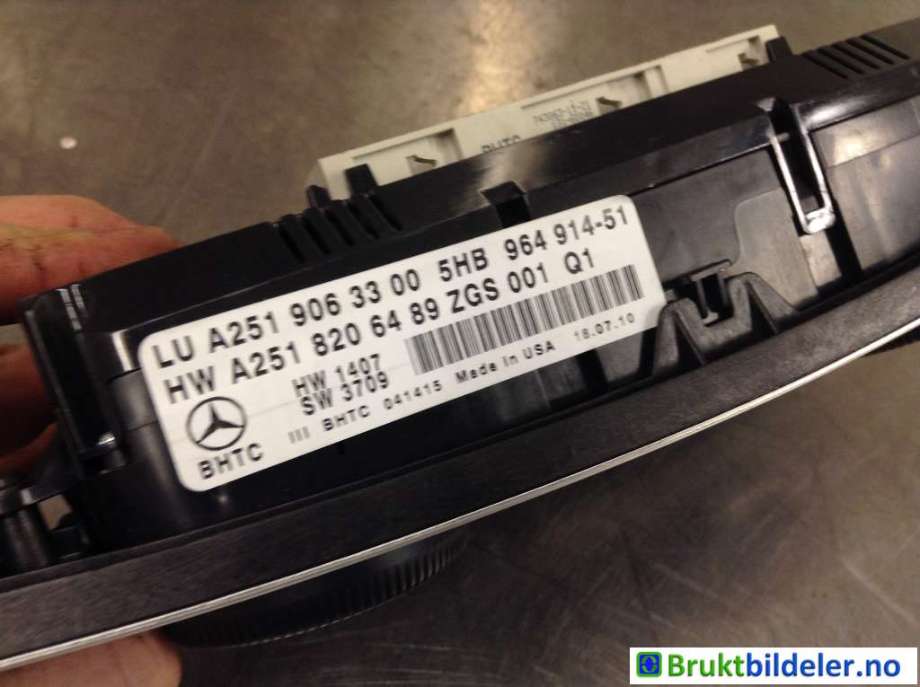 Varmeapparat betjening til Mercedes R-Klasse 2006-2013 (W251) (W251) (MERCEDES|A 251 906 33 00|5HB 964 914-51|A 251 820 64 89)