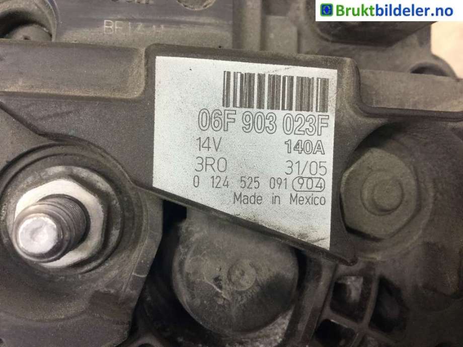 Dynamo til VW Jetta 2005-2010  (VOLKSWAGEN|06F 903 023 F|)