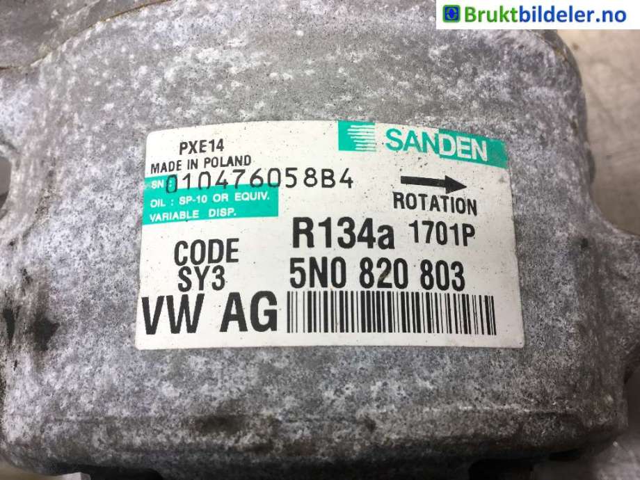Aircondition kompressor til Audi A3 2003-2008 (Type II, Fase 1)  (AUDI|5N0 820 803|)