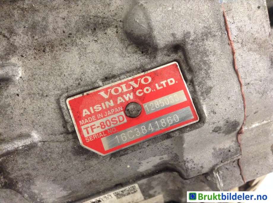 Girkasse automat til Volvo V60/V60 CC 2013-2018 (Type I, Fase 2)  (VOLVO|1285033|TF-80SD|16C3841860)