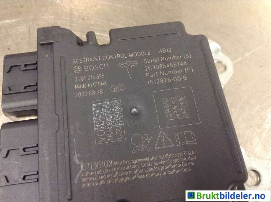 Airbag elektronikk til Tesla Model Y 2021-2024 (Type I)  (TESLA|1512876-00-B|0 285 015 895|)