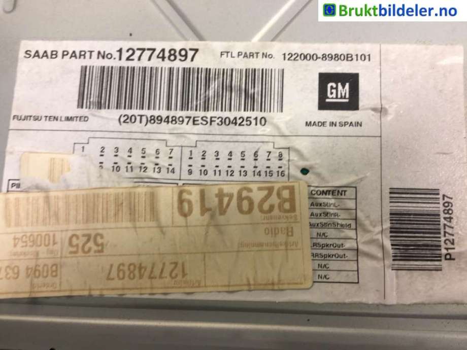 Bilstereo til Saab 9-3 2003-2007 (Type II, Fase 1) (SAAB|12774897|)