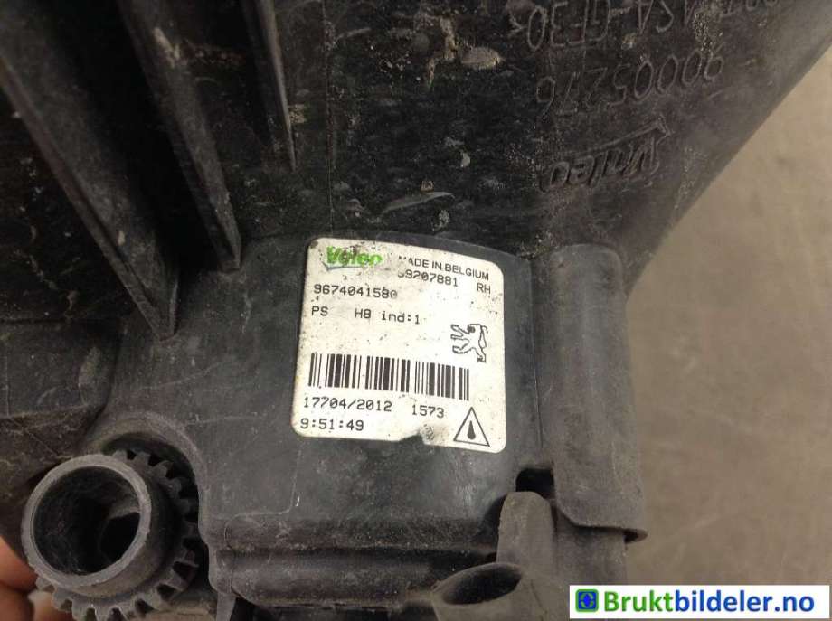 Tåkelykt venstre foran til Peugeot 308 2011-2013 (Type I, Fase 2)  (PEUGEOT|9674041580|89207881|6206 X5)