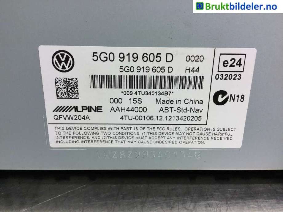 Instrument kjørecomputer til VW Golf VII 2012-2017 (Fase 1)  (VOLKSWAGEN|5G0 919 605 D|)