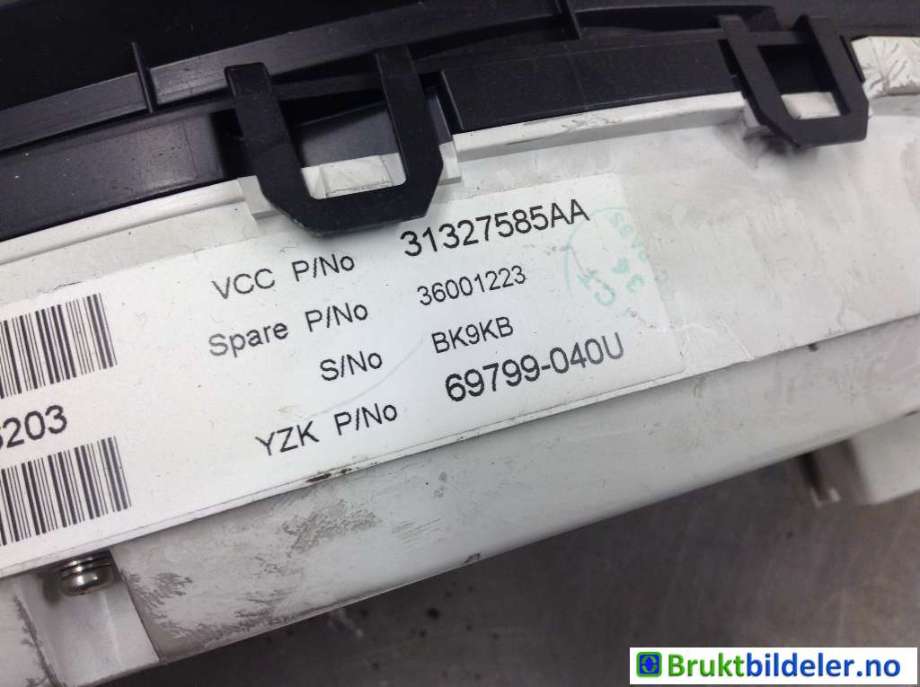 Instrumentpanel til Volvo XC60 2008-2013 (Type I, Fase 1)  (VOLVO|31327585AA|69799-040U|)