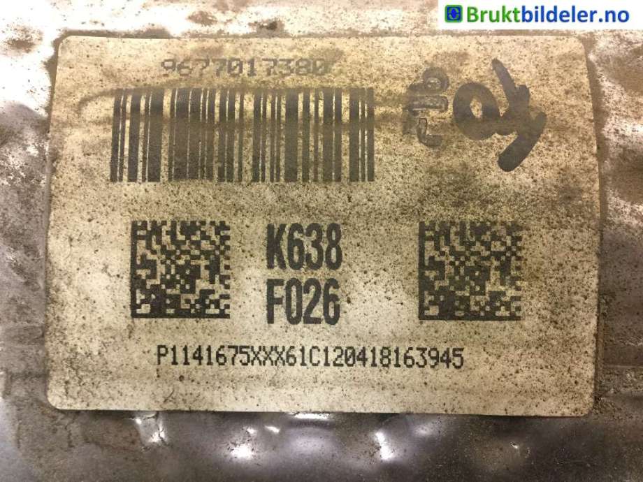 Partikkelfilter til Peugeot 308 2011-2013 (Type I, Fase 2) (PEUGEOT|9677017380|)