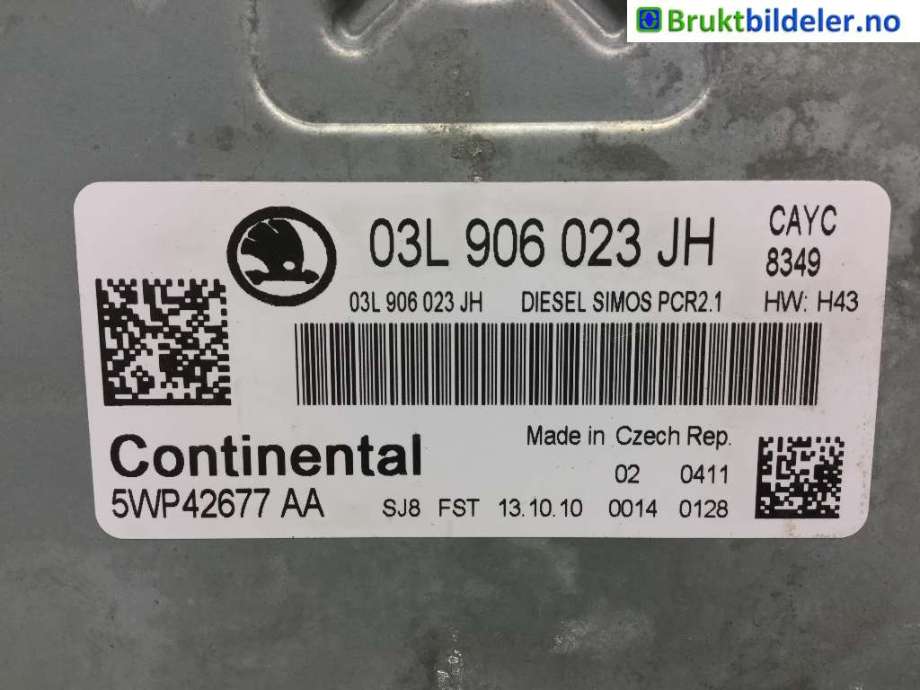 Styreenhet motor til Škoda Superb 2008-2015 (Type II) (SKODA|03L 906 023 JH|)