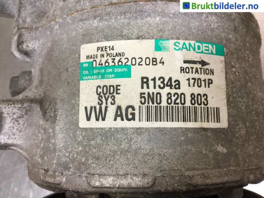 Aircondition kompressor til VW Passat 2005-2010 (B6) (B6) (VOLKSWAGEN|5N0 820 803|)