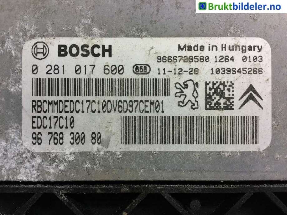 Styreenhet motor til Peugeot Partner 2008-2015 (Type II, Fase 1)  (PEUGEOT|96 768 300 80|)