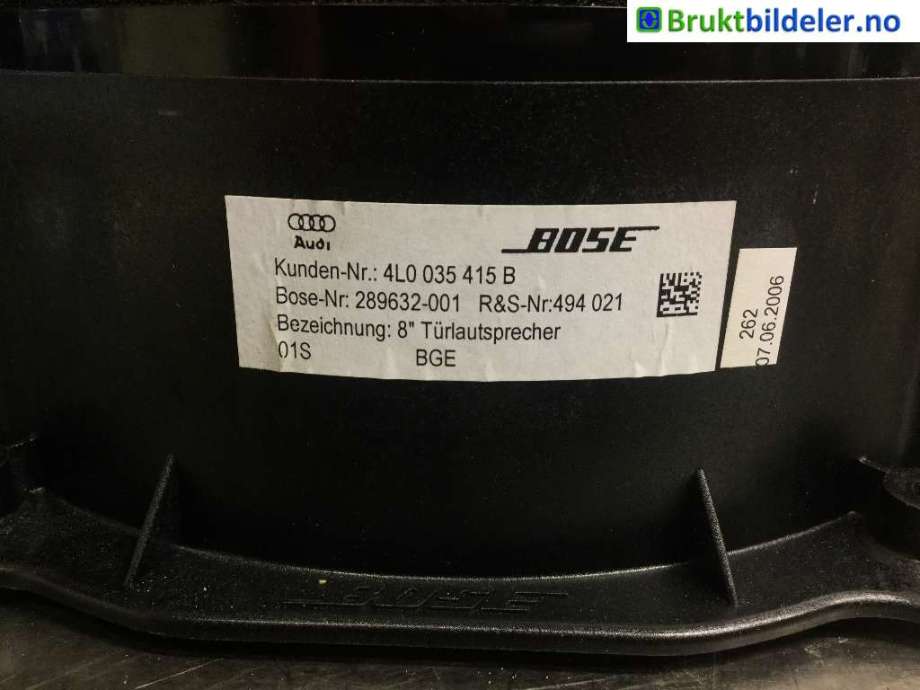 Bilstereo høyttaler til Audi Q7 2006-2010 (Type I, Fase 1) (AUDI|4L0 035 415 B|289632-001|)