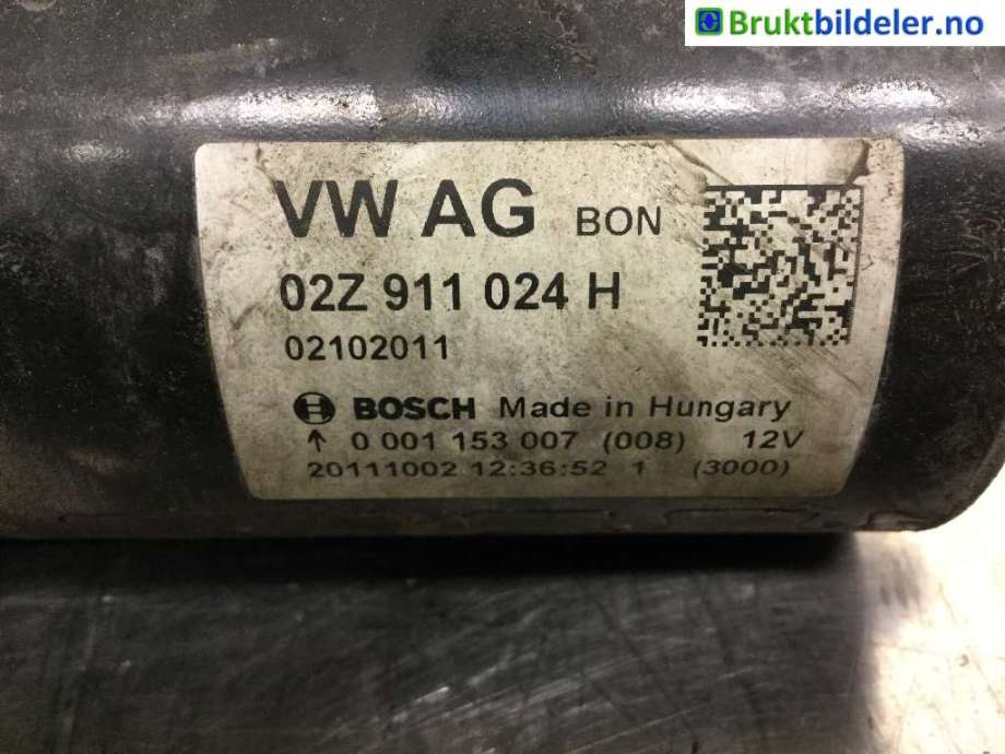 Starter diesel til VW Golf VI 2008-2012  (VOLKSWAGEN|02Z 911 024 H|0 001 153 007|)