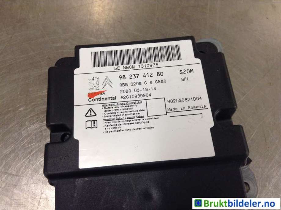 Airbag elektronikk til Peugeot Partner 2019-->> (Type III)  (PEUGEOT|9823741280|A2C15939904|)